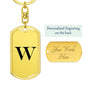 Initial W v1a - Luxury Dog Tag Keychain