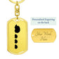 Mama Hedgehog With 3 Hoglets - Luxury Dog Tag Keychain