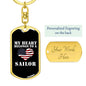 My Heart Belongs To A Sailor - Luxury Dog Tag Keychain