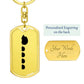 Mama Hedgehog With 4 Hoglets - Luxury Dog Tag Keychain