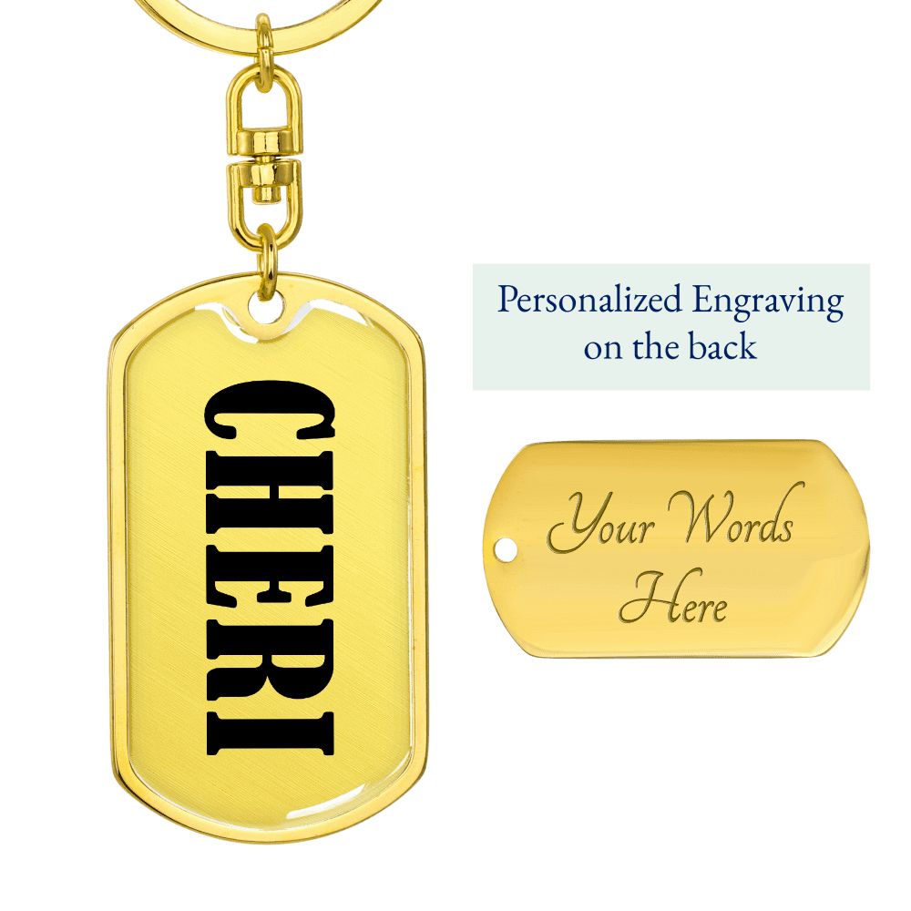 Cheri v01 - Luxury Dog Tag Keychain