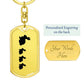 Mama Rabbit With 3 Kittens - Luxury Dog Tag Keychain