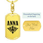 Anna v01a - Luxury Dog Tag Keychain