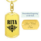 Rita v01a - Luxury Dog Tag Keychain