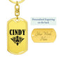 Cindy v01a - Luxury Dog Tag Keychain