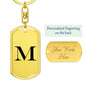 Initial M v1a - Luxury Dog Tag Keychain
