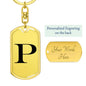 Initial P v1a - Luxury Dog Tag Keychain