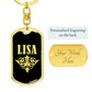 Lisa v02a - Luxury Dog Tag Keychain