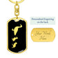 Mama Duck With 2 Ducklings v2 - Luxury Dog Tag Keychain
