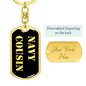 Navy Cousin v2 - Luxury Dog Tag Keychain