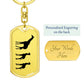 Mama Giraffe With 2 Calves - Luxury Dog Tag Keychain