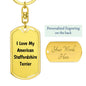 Love My American Staffordshire Terrier v4 - Luxury Dog Tag Keychain