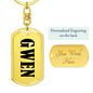 Gwen v01 - Luxury Dog Tag Keychain