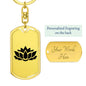Lotus Flower - Luxury Dog Tag Keychain