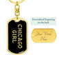 Chicago Girl v5 - Luxury Dog Tag Keychain