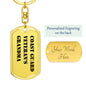 Coast Guard Veteran's Grandma - Luxury Dog Tag Keychain