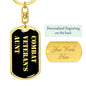 Combat Veteran's Aunt v2 - Luxury Dog Tag Keychain