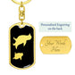 Mama Penguin With 1 Chick v2 - Luxury Dog Tag Keychain