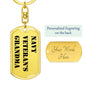 Navy Veteran's Grandma - Luxury Dog Tag Keychain