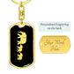 Mama Elephant With 2 Calves v2 - Luxury Dog Tag Keychain