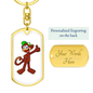 Monkey - Luxury Dog Tag Keychain