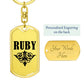 Ruby v01a - Luxury Dog Tag Keychain