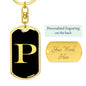 Initial P v2a - Luxury Dog Tag Keychain