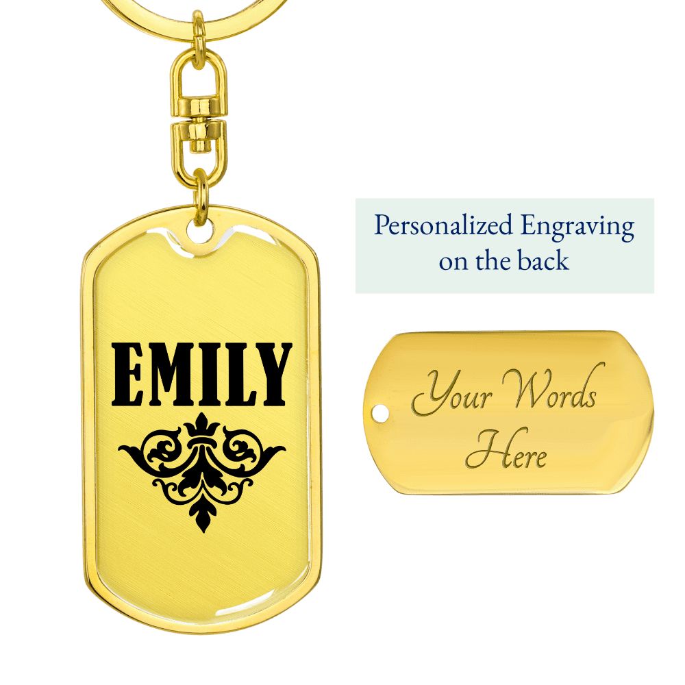Emily v01a - Luxury Dog Tag Keychain