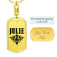 Julie v01a - Luxury Dog Tag Keychain