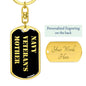 Navy Veteran's Mother v2 - Luxury Dog Tag Keychain