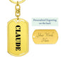 Claude - Luxury Dog Tag Keychain