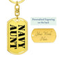 Navy Aunt - Luxury Dog Tag Keychain