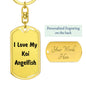 Love My Koi Angelfish - Luxury Dog Tag Keychain