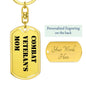 Combat Veteran's Mom - Luxury Dog Tag Keychain
