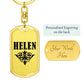 Helen v01a - Luxury Dog Tag Keychain
