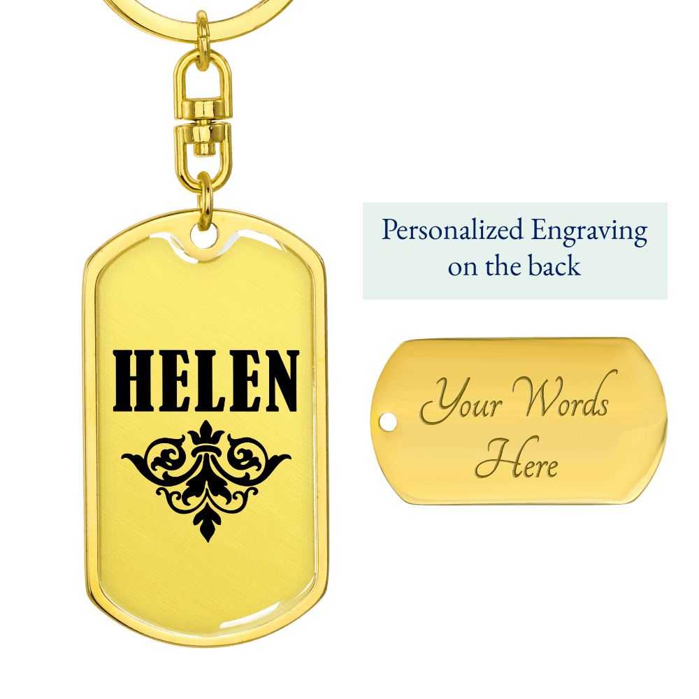 Helen v01a - Luxury Dog Tag Keychain