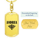 Andrea v01a - Luxury Dog Tag Keychain