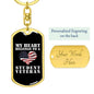 My Heart Belongs To A Student Veteran - Luxury Dog Tag Keychain