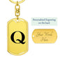 Initial Q v1a - Luxury Dog Tag Keychain