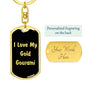 Love My Gold Gourami v2 - Luxury Dog Tag Keychain