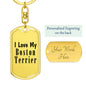 Love My Boston Terrier - Luxury Dog Tag Keychain