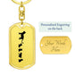 Mama Cat With 4 Kittens - Luxury Dog Tag Keychain