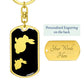 Mama Rabbit With 1 Kitten v2 - Luxury Dog Tag Keychain