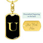 Initial U v2a - Luxury Dog Tag Keychain