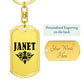Janet v01a - Luxury Dog Tag Keychain