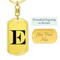 Initial E v1a - Luxury Dog Tag Keychain