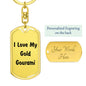 Love My Gold Gourami - Luxury Dog Tag Keychain
