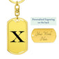 Initial X v1a - Luxury Dog Tag Keychain