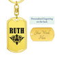 Ruth v01a - Luxury Dog Tag Keychain