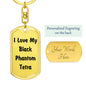 Love My Black Phantom Tetra - Luxury Dog Tag Keychain